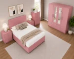Elegant Bedroom Furniture Package - 4 Door Mirror Wardrobe With Four Drawers - Double Bed - Two Bedside Tables - Image 3