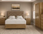 Luxury Double Bed Suite - Three Door Wardrobe With Two Full Length Mirrors And Two Bottom Drawers - Chest of Five Drawers - Two Bedside Tables