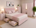 Modern  Complete Bedroom Furniture Set – Five Door Wardrobe with Four Bottom Drawers – Chest of Five Drawers with Two Bedside Tables - Image 2