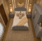 Premium Grey Bedroom Set with Wardrobe, with Side Tables & Chest - Image 2