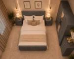 Premium Bedroom Set – Bed, Four Door Wardrobe With Four Drawer - Chest of Five Drawers With Two Bed Side Table - Image 3