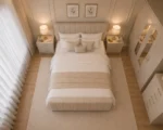 Contemporary Double Bed Set With Four Door Wardrobe With Four Drawer - Chest of Five Drawers With Two Bed Side Table - Image 2