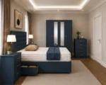 Premium Bedroom Furniture Bundle - Four Door Wardrobe With Two Half Length Mirrors - Four Bottom Drawers - Bedside Table Pair - Image 2