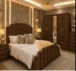 Premium Bedroom Set with 5 Door Wardrobe, Side Tables & Chest of Drawers