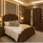 Premium Bedroom Set with 5 Door Wardrobe, Side Tables & Chest of Drawers