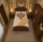 Premium Bedroom Set with 5 Door Wardrobe, Side Tables & Chest of Drawers - Image 2
