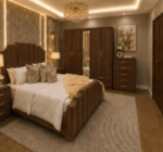 Premium Bedroom Set with 5 Door Wardrobe, Side Tables & Chest of Drawers - Image 3