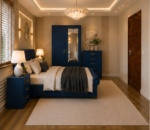 Luxury Home Bedroom Set with 2 Door Wardrobe and 5 Drawer Chest  With Side Tables - Image 2