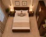 Modern Luxury Bed With Four Door Wardrobe With Four Drawer - Chest of Five Drawers With Two Bed Side Table - Image 3