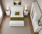 Family Bedroom Furniture Bundle - Double Bed - 4 Door Mirror Wardrobe - Four Bottom Drawers - Chest of Five Drawers - Image 4
