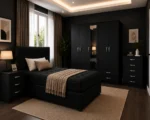 Double Bed Furniture Set - Five Door Wardrobe With One Full Length Mirror And Four Bottom Drawers - Chest of Five Drawers - Two Bedside Tables - Image 3