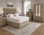 Designer Vintage Double Bed Furniture Set – Four Door Wardrobe with Four Bottom Drawers – Complete Bedroom Collection - Image 4