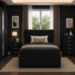 Double Bed Furniture Set - Five Door Wardrobe With One Full Length Mirror And Four Bottom Drawers - Chest of Five Drawers - Two Bedside Tables