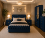 Luxury Home Bedroom Set with 2 Door Wardrobe and 5 Drawer Chest  With Side Tables - Image 4