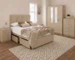 Luxury Double Bed Furniture Set – Four Door Wardrobe with Four Bottom Drawers – Chest of Five Drawers with Two Bedside Tables - Image 4