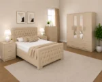 Double Bed Furniture Set - Four Door Wardrobe With Four Drawers - Chest of Five Drawers With Two Bedside Tables - Image 3