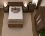 Contemporary Bedroom Set with Four Door Wardrobe With Four Drawer - Chest of Five Drawers With Two Bed Side Table