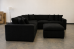 Dylan 5-Seater Modern Corner Sofa - Black Color - Image 2
