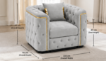 Silver Grey Chesterfield One Seater Sofa - Subtle Luxury, Timeless Style - Image 6