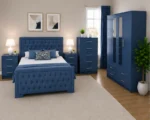 Double Bed Bedroom Set - with Four Door Wardrobe With Four Drawer - Chest of Five Drawers With Two Bed Side Table - Image 2