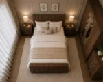 Luxury Double Bed Set With Four Door Wardrobe With Four Drawer - Chest of Five Drawers With Two Bed Side Table - Image 3