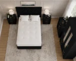 Contemporary  Bedroom Furniture Set – Four Door Wardrobe with Four Bottom Drawers – Double Bed, Chest of Five Drawers & Two Bedside Tables - Image 3