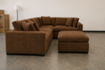 Dylan 5-Seater Modern Corner Sofa - Brown Color - Image 2