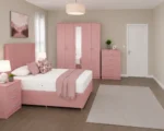 Premium Double Bed Suite – Five Door Mirrored Wardrobe, Four Bottom Drawers, Five Drawer Chest & Matching Bed Side Tables - Image 5