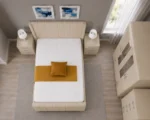 Modern Bedroom Furniture Set – Double Bed with 6 Door Wardrobe, Two Full Length Mirrors, Four Bottom Drawers & Two Bed Side Tables - Image 2