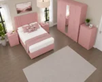 Premium Double Bed Suite – Five Door Mirrored Wardrobe, Four Bottom Drawers, Five Drawer Chest & Matching Bed Side Tables - Image 2