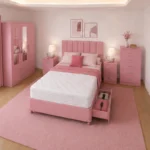 Premium Storage Bedroom Set - Double Bed - Three Door Wardrobe With Dual Mirrors And Two Bottom Drawers - Two Bedside Tables