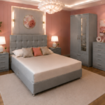Modern Full Bedroom Set with 2 Door Wardrobe, Chest of Drawers & 2 Side Tables
