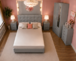 Modern Full Bedroom Set with 2 Door Wardrobe, Chest of Drawers & 2 Side Tables - Image 5
