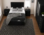 Elegant Home Bedroom Furniture - 4 Door Wardrobe With Dual Mirrors And Four Bottom Drawers - Five Drawer Chest