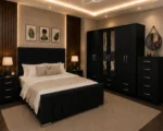Complete Bedroom Collection With Double Bed - Six Door Wardrobe With Four Drawer - Chest of Five Drawers With Two Bed Side Table - Image 3
