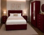 Elegant Home Bedroom Set - Double Bed - 2 Door Wardrobe With Mirror - Five Drawer Chest - Two Bedside Tables - Image 3