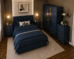 Premium  Bedroom Furniture Set – Double Bed, Four Door Wardrobe with Four Bottom Drawers, Chest of Five Drawers & Two Bedside Tables - Image 2