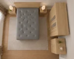 Designer Double Bedroom Collection - 4 Door Wardrobe With Two Full Mirrors - Four Bottom Drawers - Two Bedside Tables - Image 4
