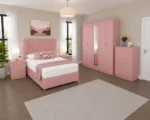 Premium Double Bed Suite – Five Door Mirrored Wardrobe, Four Bottom Drawers, Five Drawer Chest & Matching Bed Side Tables - Image 3