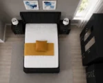 Elegant Double Bed Room Furniture Set – Four Door Wardrobe, Three Half Mirrors, Four Bottom Drawers & Matching Bed Side Tables - Image 5