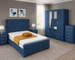Luxury Master Bedroom Set – 4 Door Wardrobe with Three Half Mirrors, Four Bottom Drawers & Complete Bedroom Furniture - Image 4