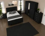 Modern Bedroom Furniture Set - Double Bed - 5 Door Full Length Mirror Wardrobe With 4 Drawers - Five Drawer Chest - Two Bedside Tables - Image 4