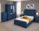 Luxury Master Bedroom Set – 4 Door Wardrobe with Three Half Mirrors, Four Bottom Drawers & Complete Bedroom Furniture - Image 5