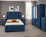 Luxury Master Bedroom Set – 4 Door Wardrobe with Three Half Mirrors, Four Bottom Drawers & Complete Bedroom Furniture