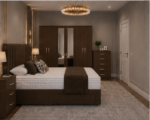 Contemporary King Size Bedroom Set with 6 Door Mirror Wardrobe and Storage Bed - Bedside Table - Chest of Drawers - Image 5