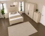 Luxury Double Bed Suite - Five Door Mirror Wardrobe With Four Bottom Drawers - Chest of Five Drawers - Two Bedside Tables - Image 2