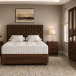 Designer Double Bed Set - 3 Door Mirror Wardrobe With Two Bottom Drawers - Chest of Five Drawers - Bedside Table Pair