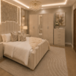 Modern Master Bedroom Furniture Set with 5 Door Wardrobe & Side Tables & Chest