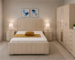 Premium Bedroom Set with Four Door Wardrobe With Four Drawer - Chest of Five Drawers With Two Bed Side Table - Image 3