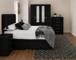 Elegant Home Bedroom Furniture - 4 Door Wardrobe With Dual Mirrors And Four Bottom Drawers - Five Drawer Chest - Image 4